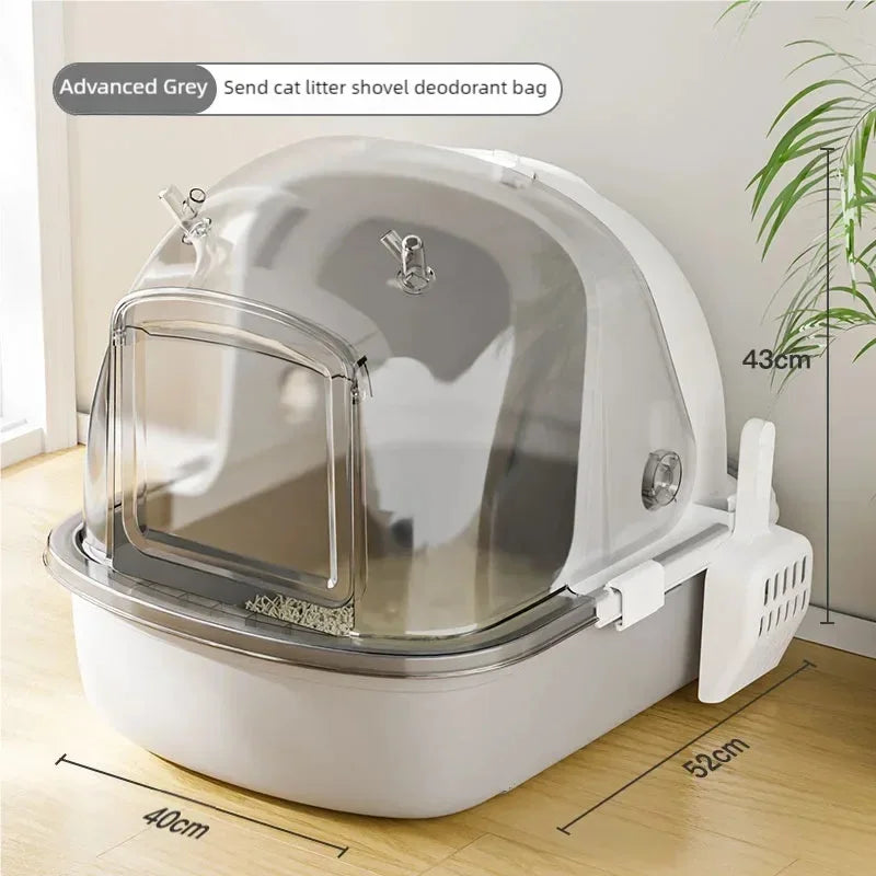 Cat litter box extra large, fully semi enclosed drawer style, odor proof and splash proof, cat litter box, cat supplies, portabl
