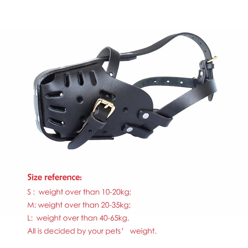 Leather Dog Muzzle – Anti-Bite Basket Mask for Training & Safety (Small to Large Dogs)