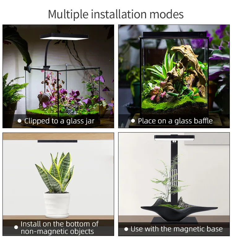 WEEK AQUA Mini 9 Pro USB Full‑Spectrum Aquarium Light – Compact Plant & Nano‑Tank LED with App Control