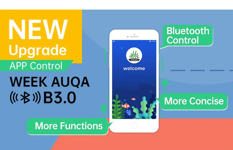 WEEK AQUA Mini 9 Pro USB Full‑Spectrum Aquarium Light – Compact Plant & Nano‑Tank LED with App Control
