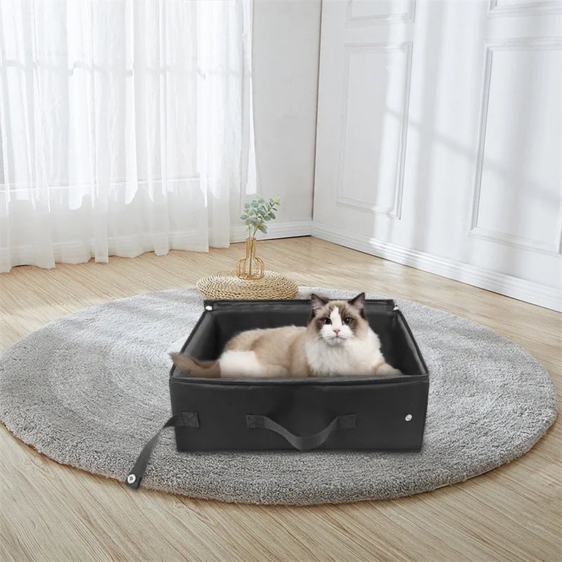 Foldable Waterproof Travel Litter Box – Compact, Clean, and Cat-Approved
