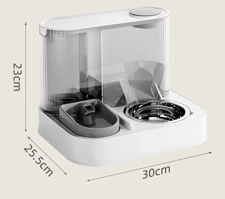 Cat Bowl with Water Dispenser – Automatic Food & Water Station for Cats and Small Dogs