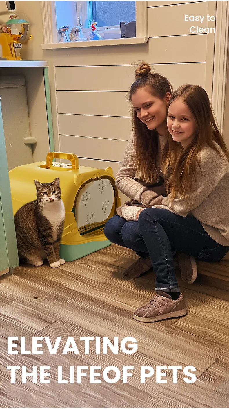 Oversized Cat Litter Box – Enclosed or Semi-Enclosed, Odor & Splash Proof