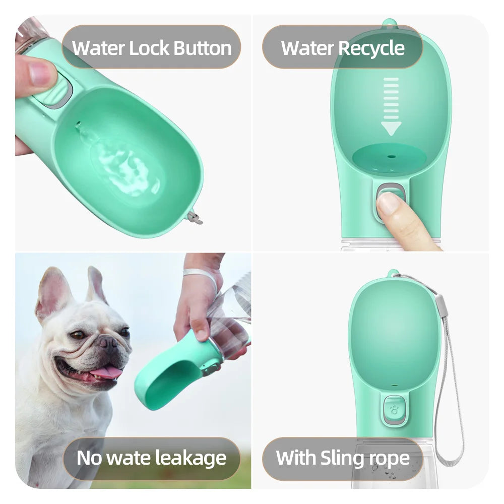 Portable Dog Water Bottle   Leakproof Outdoor Pet Drinking Feeder for Travel | Great for Dogs & Cats