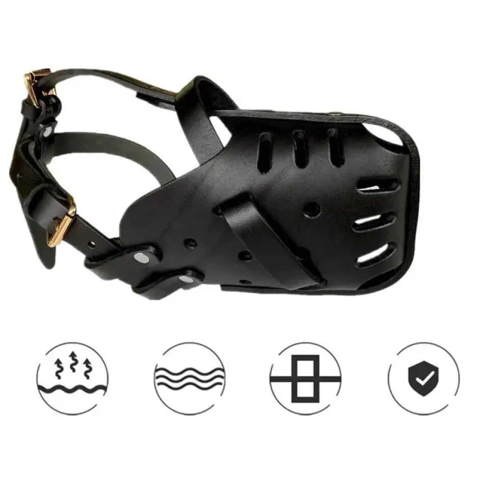 Leather Dog Muzzle – Anti-Bite Basket Mask for Training & Safety (Small to Large Dogs)