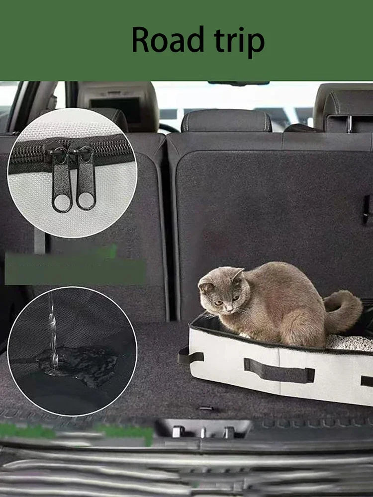Foldable Waterproof Travel Litter Box – Compact, Clean, and Cat-Approved