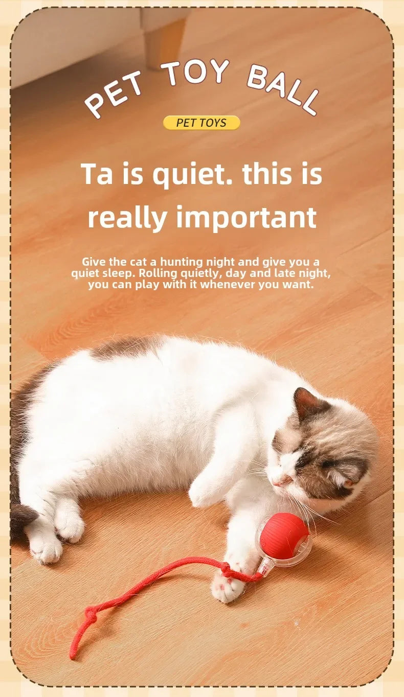 Rechargeable Interactive Rolling Ball for Dogs & Cats – Automatic Toy with Wagging Tail