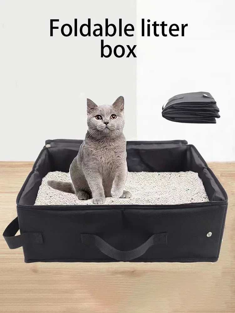 Foldable Waterproof Travel Litter Box – Compact, Clean, and Cat-Approved