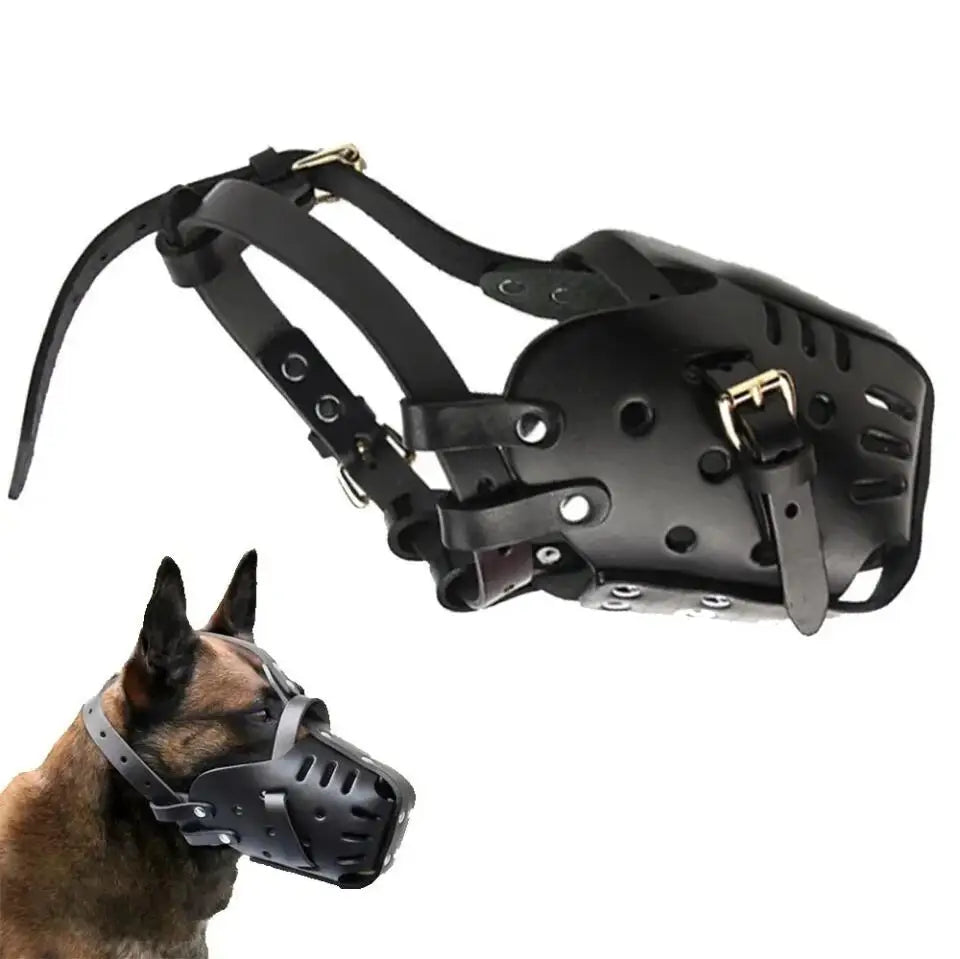 Leather Dog Muzzle – Anti-Bite Basket Mask for Training & Safety (Small to Large Dogs)