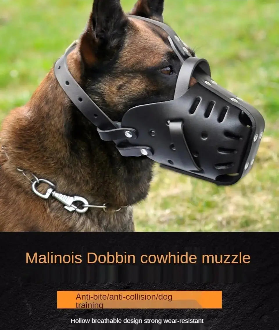 Leather Dog Muzzle – Anti-Bite Basket Mask for Training & Safety (Small to Large Dogs)
