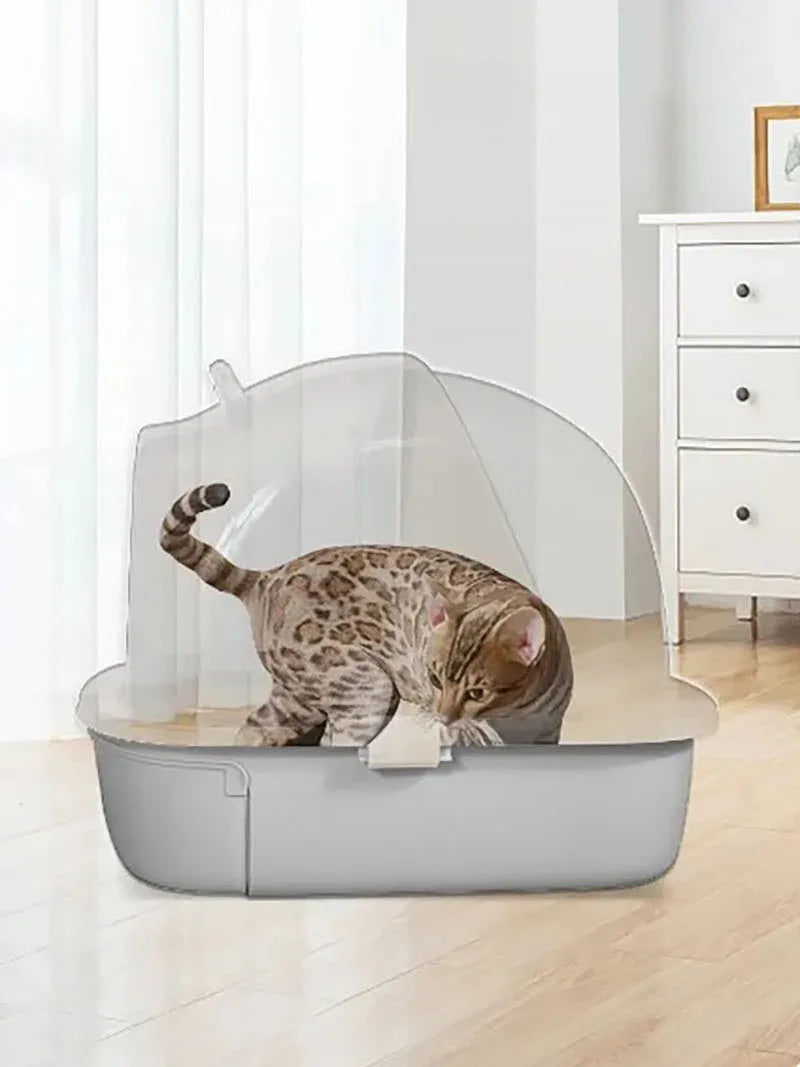 Cat litter box extra large, fully semi enclosed drawer style, odor proof and splash proof, cat litter box, cat supplies, portabl
