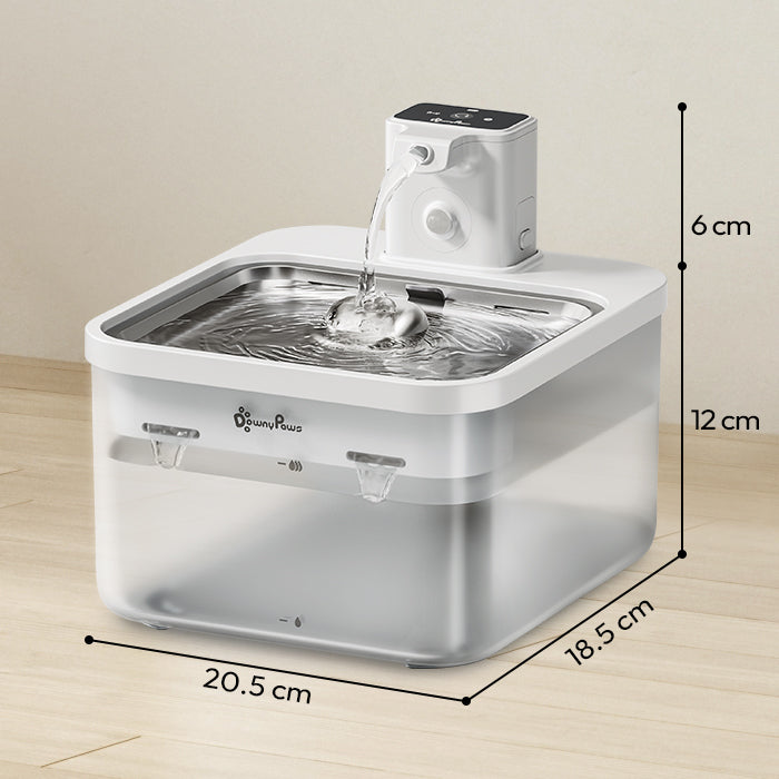 DownyPaws 2.5L Wireless Stainless Steel Cat Water Fountain with Motion Sensor