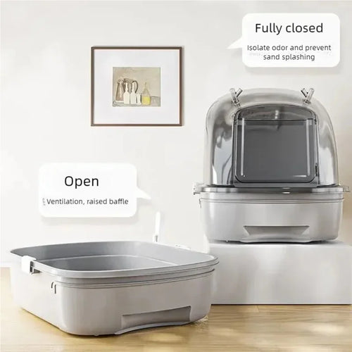 Cat litter box extra large, fully semi enclosed drawer style, odor proof and splash proof, cat litter box, cat supplies, portabl