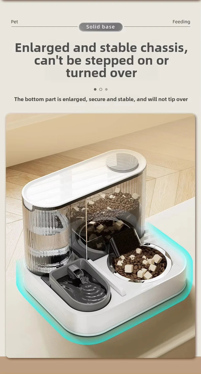 Cat Bowl with Water Dispenser – Automatic Food & Water Station for Cats and Small Dogs