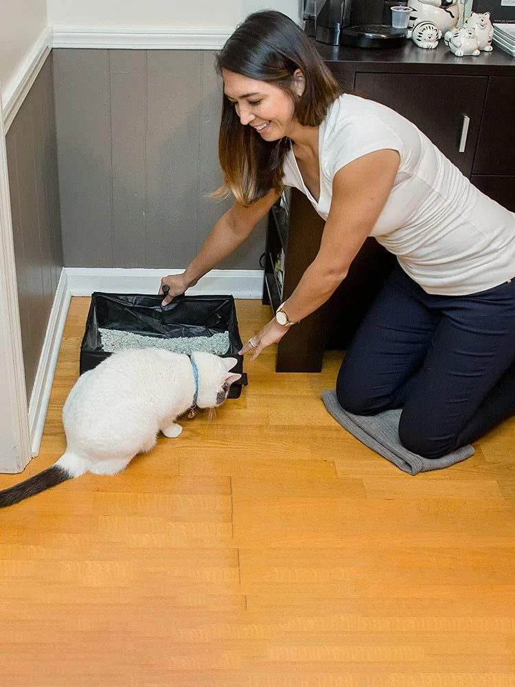 Foldable Waterproof Travel Litter Box – Compact, Clean, and Cat-Approved