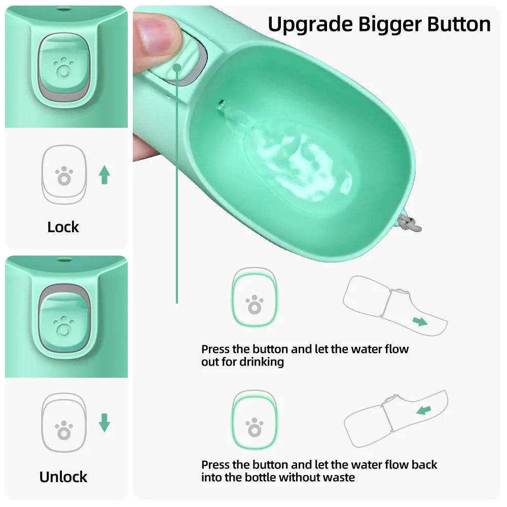 Portable Dog Water Bottle   Leakproof Outdoor Pet Drinking Feeder for Travel | Great for Dogs & Cats