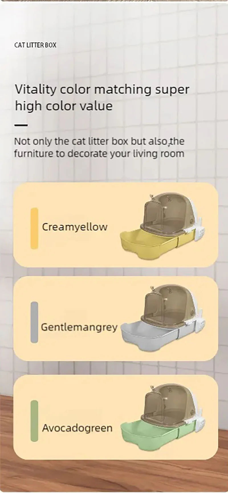 Cat litter box extra large, fully semi enclosed drawer style, odor proof and splash proof, cat litter box, cat supplies, portabl