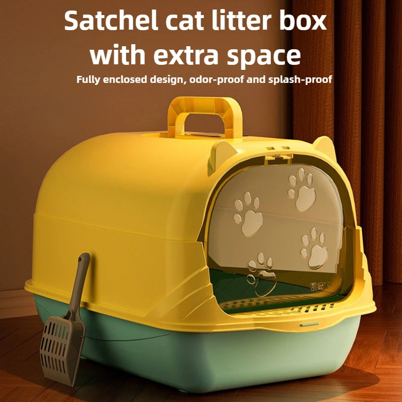 Oversized Cat Litter Box – Enclosed or Semi-Enclosed, Odor & Splash Proof