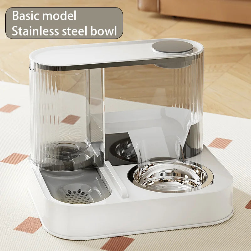 Cat Bowl with Water Dispenser – Automatic Food & Water Station for Cats and Small Dogs