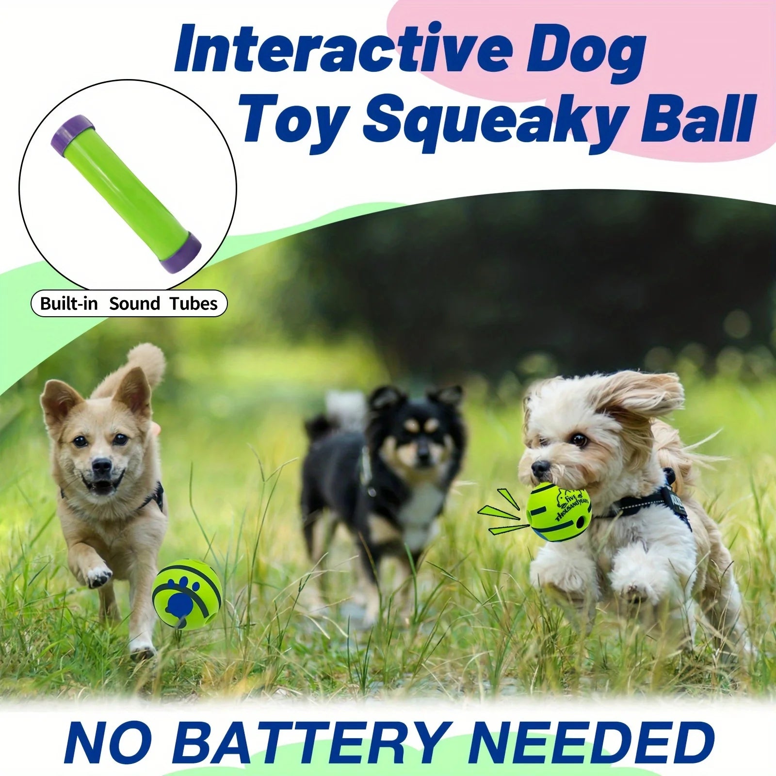 Squeaky Giggle Wobble Ball – Interactive & Durable Dog Toy with Fun Noises for All Breeds