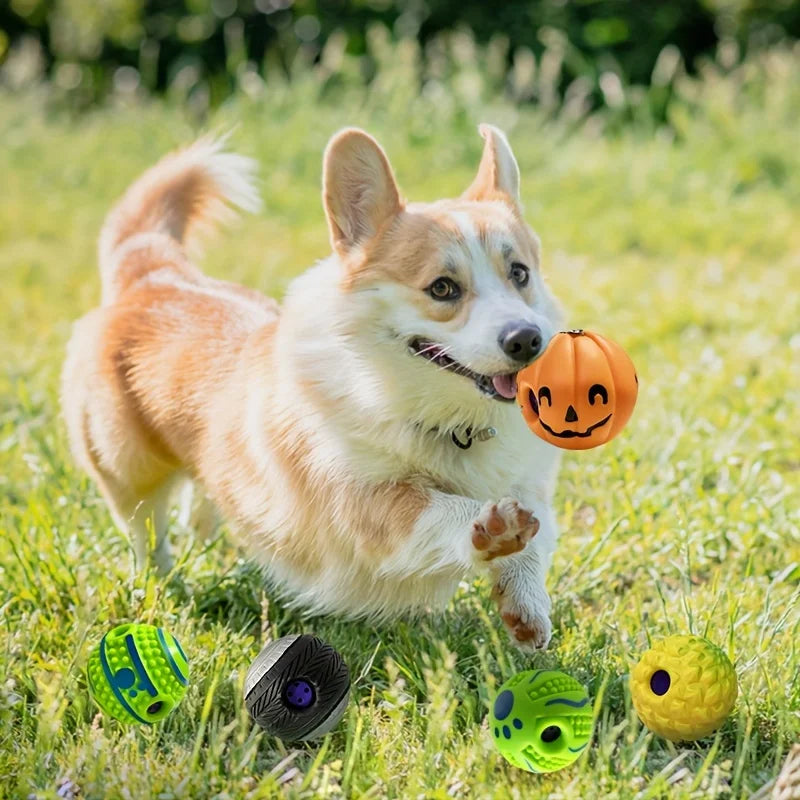 Squeaky Giggle Wobble Ball – Interactive & Durable Dog Toy with Fun Noises for All Breeds