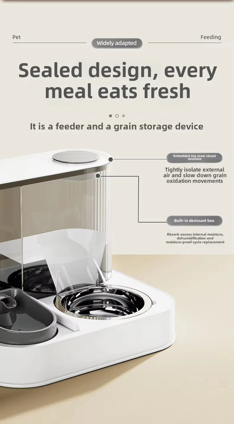 Two-in-One Automatic Pet Feeder Food & Water Bowl for Cats and Dogs