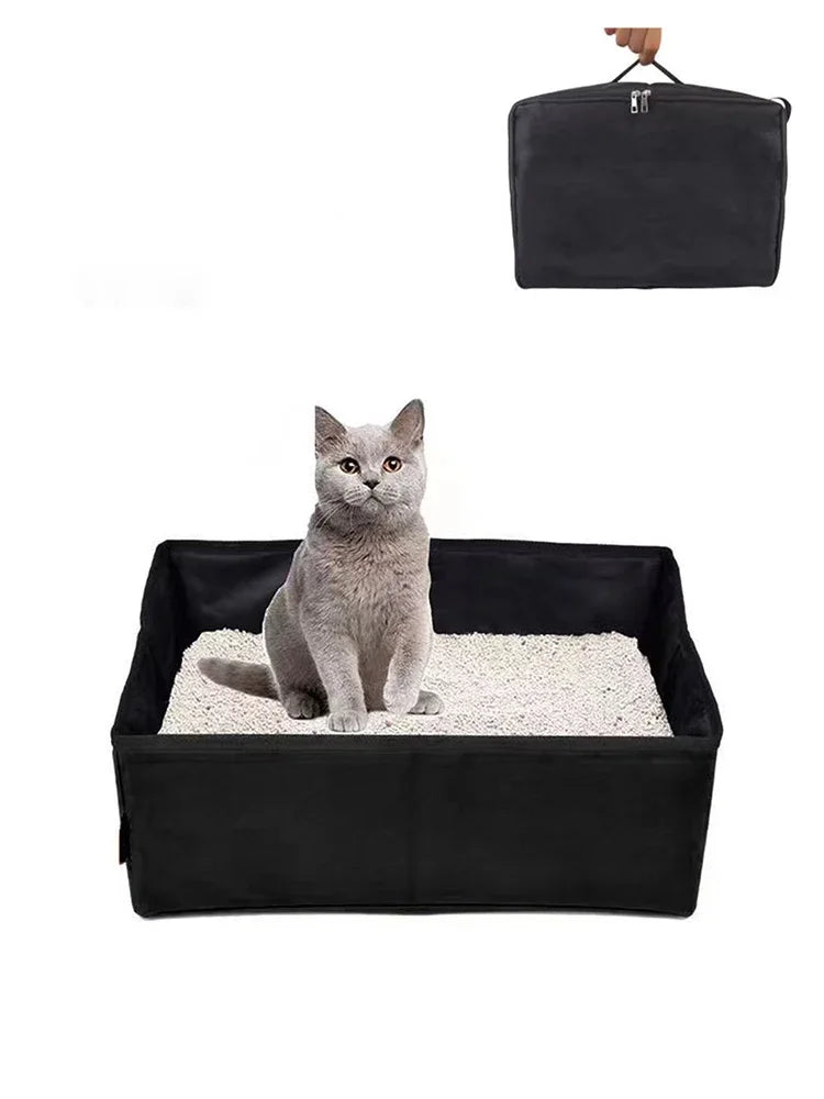 Foldable Waterproof Travel Litter Box – Compact, Clean, and Cat-Approved