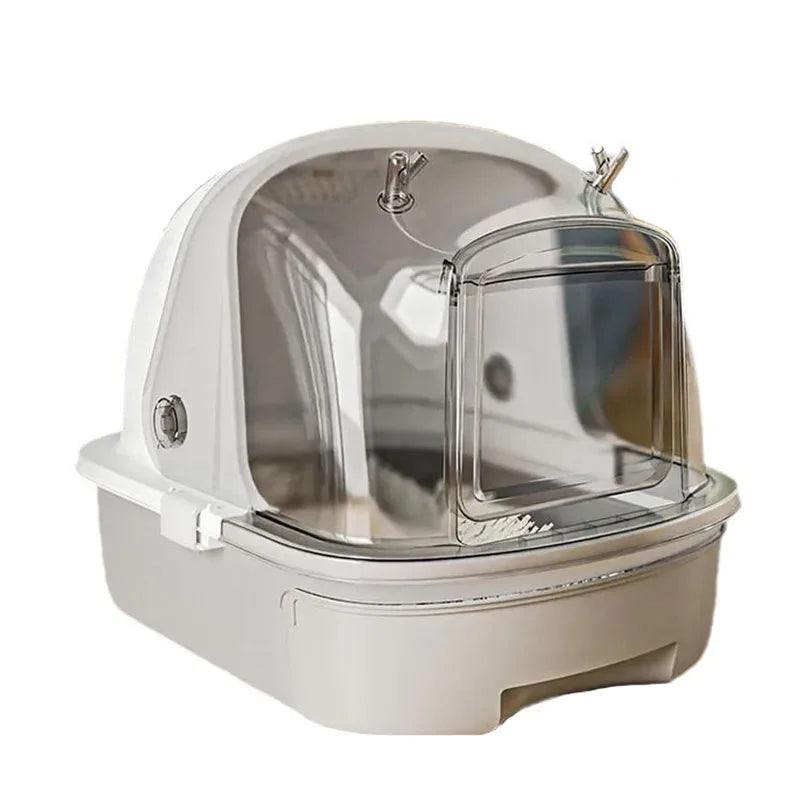 Cat litter box extra large, fully semi enclosed drawer style, odor proof and splash proof, cat litter box, cat supplies, portabl