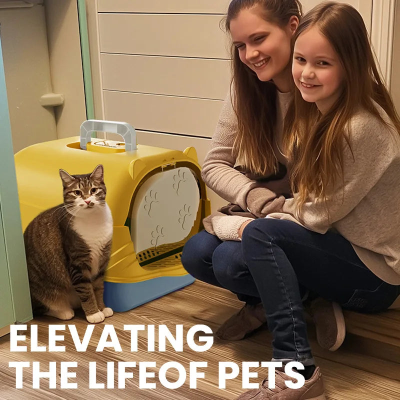 Oversized Cat Litter Box – Enclosed or Semi-Enclosed, Odor & Splash Proof
