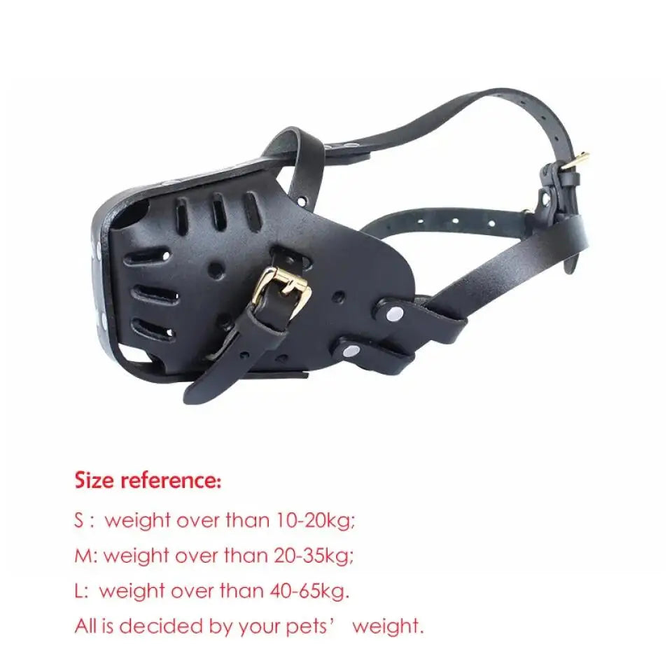 Leather Dog Muzzle – Anti-Bite Basket Mask for Training & Safety (Small to Large Dogs)