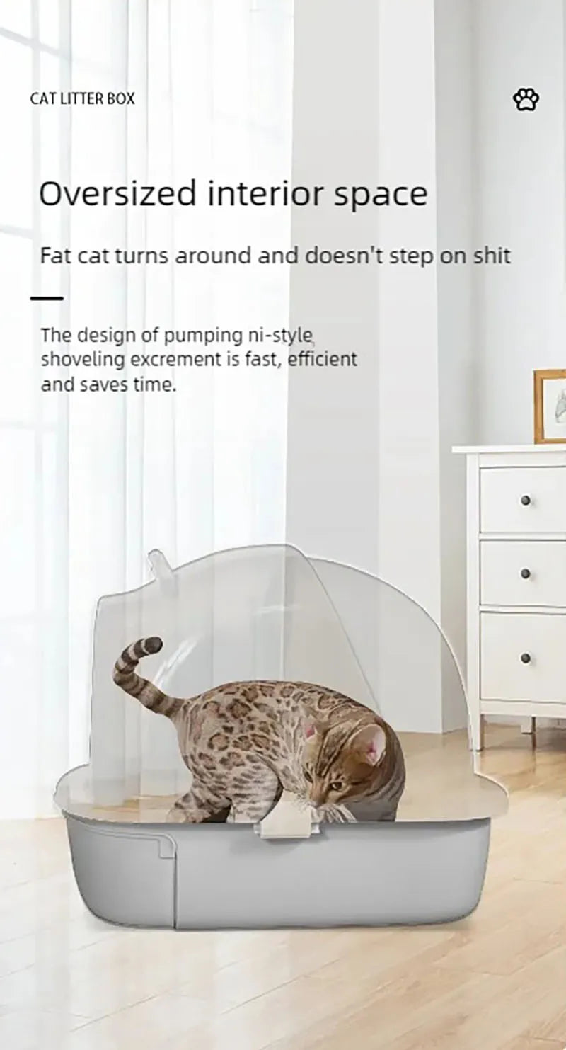 Cat litter box extra large, fully semi enclosed drawer style, odor proof and splash proof, cat litter box, cat supplies, portabl