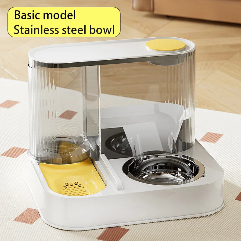 Cat Bowl with Water Dispenser – Automatic Food & Water Station for Cats and Small Dogs