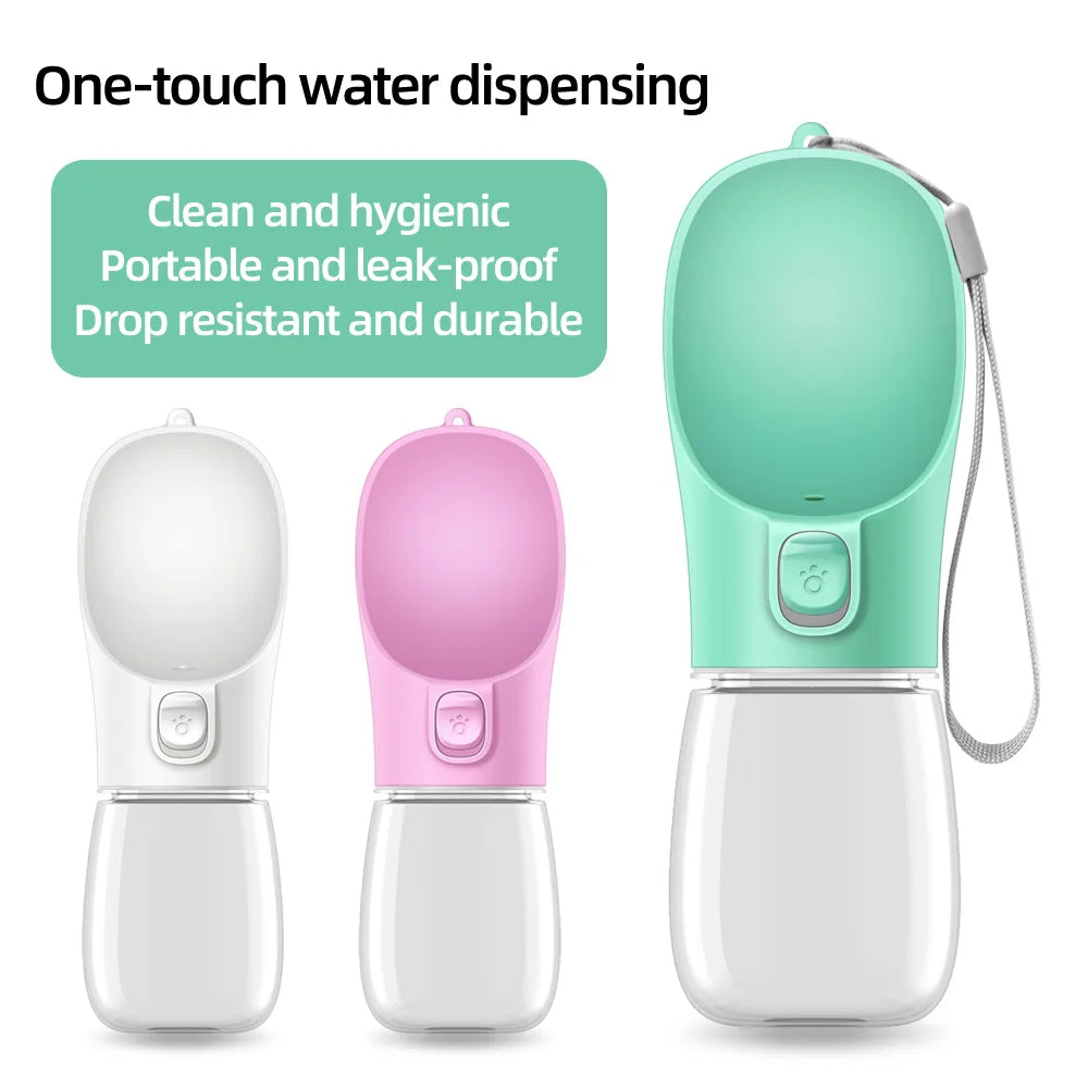 Portable Dog Water Bottle   Leakproof Outdoor Pet Drinking Feeder for Travel | Great for Dogs & Cats